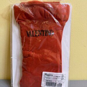 Valentino red opaque tights, size L NWT